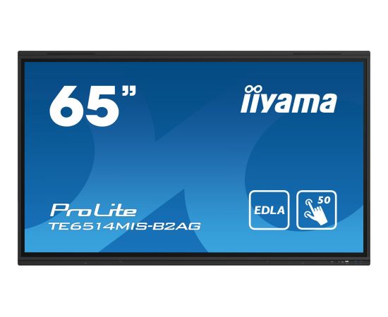 Monitor iiyama iiyama PROLITE TE6514MIS-B2AG Płaski panel Digital Signage 165,1 cm (65") LCD Wi-Fi 435 cd/m 4K Ultra HD Czarny Ekran dotykowy Procesor wbudowany Android 24/7