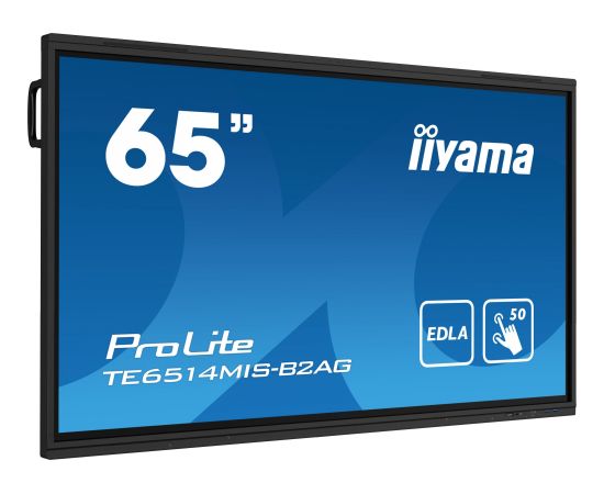 Monitor iiyama iiyama PROLITE TE6514MIS-B2AG Płaski panel Digital Signage 165,1 cm (65") LCD Wi-Fi 435 cd/m 4K Ultra HD Czarny Ekran dotykowy Procesor wbudowany Android 24/7