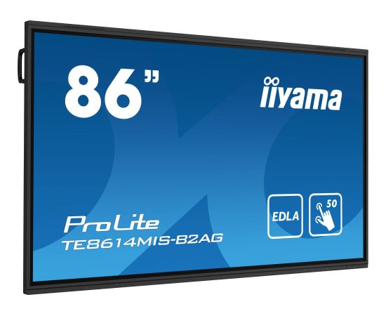 Monitor iiyama iiyama PROLITE TE8614MIS-B2AG Płaski panel Digital Signage 2,18 m (86") LCD Wi-Fi 435 cd/m 4K Ultra HD Czarny Ekran dotykowy Procesor wbudowany Android 24/7