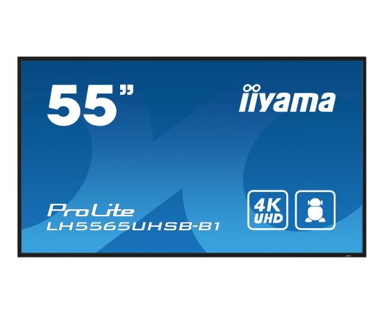 Monitor iiyama iiyama LH5565UHSB-B1 signage display Kiosk 138,7 cm (54.6") LED Wi-Fi 800 cd/m² 4K Ultra HD Czarny Procesor wbudowany Android 11 24/7