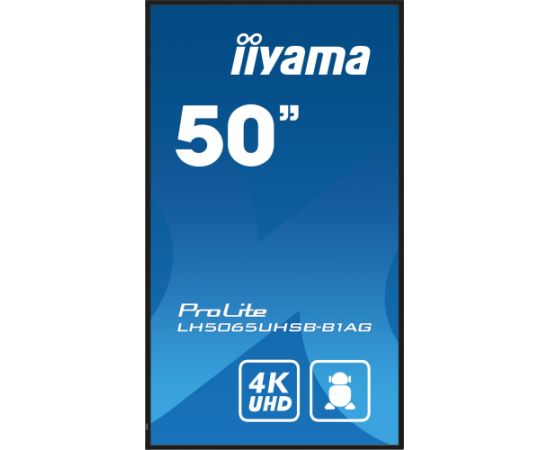 Monitor iiyama iiyama LH5065UHSB-B1AG signage display Płaski panel Digital Signage 125,7 cm (49.5") LCD Wi-Fi 800 cd/m² 4K Ultra HD Czarny Procesor wbudowany Android 11 24/7