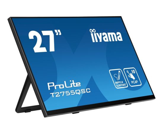 iiyama ProLite T2755QSC-B1 monitor komputerowy 68,6 cm (27") 2560 x 1440 px Full HD LCD Ekran dotykowy Czarny