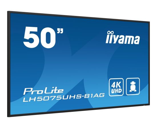 iiyama ProLite Płaski panel Digital Signage 125,7 cm (49.5") LCD Wi-Fi 500 cd/m² 4K Ultra HD Czarny Procesor wbudowany Android 11 24/7