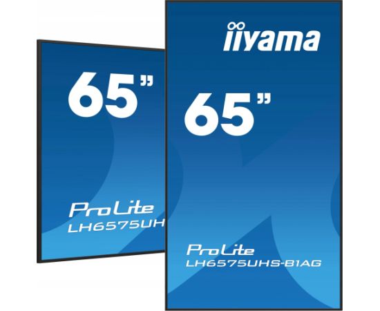 Monitor iiyama IIYAMA 65'LH6575UHS-B1AG 24/7,IPS,ANDROID.11,4K,500cd/m2,WiFi,3xHDMI,DP,Daisy/Chain,2xUSB,2x10W,RJ45,iiSignage2,FailOver,SDM,4GB/32GB,metal,PION/POZIO