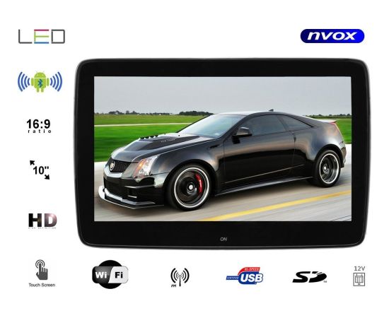 Monitor Nvox Monitor samochodowy zagłówkowy led 12cali full hd z systemem android oraz usb sd fm bt wifi 12v