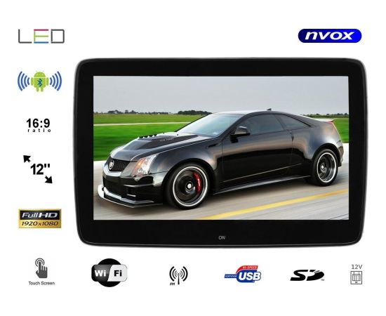 Monitor Nvox Monitor samochodowy zagłówkowy dedykowany do mercedes benz 12cali led full hd z systemem android oraz usb sd fm bt wifi 12v