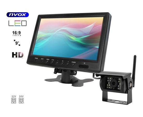 Monitor Nvox Monitor samochodowy lcd 9cali 12/24v oraz kamera noktowizyjna