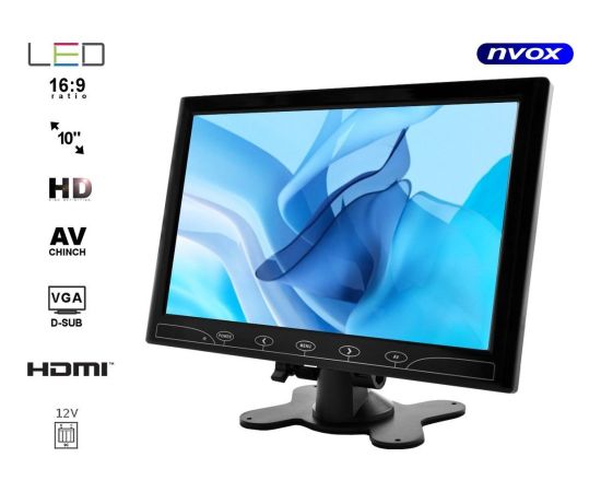 Monitor Nvox Monitor led 10cali cali hd z hdmi vga av 12v 230v