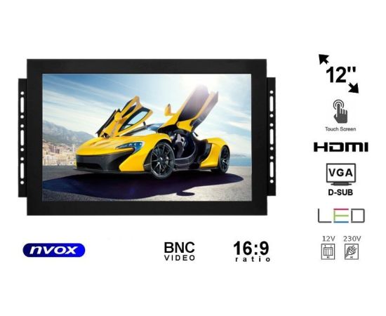 Monitor Nvox Monitor dotykowy open frame LED 12cali z wejściem VGA HDMI BNC... (NVOX OP1211T)