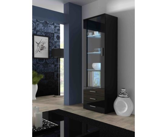 Cama Meble Cama display cabinet SOHO S1 black/black gloss