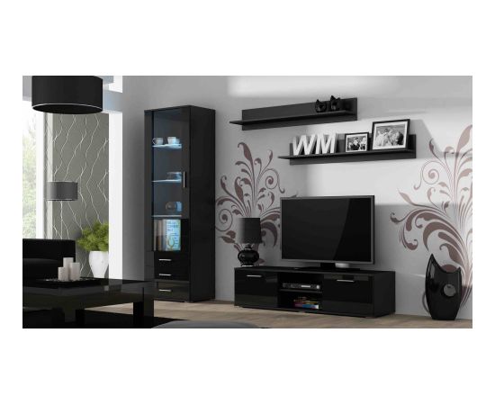 Cama Meble Cama display cabinet SOHO S1 black/black gloss