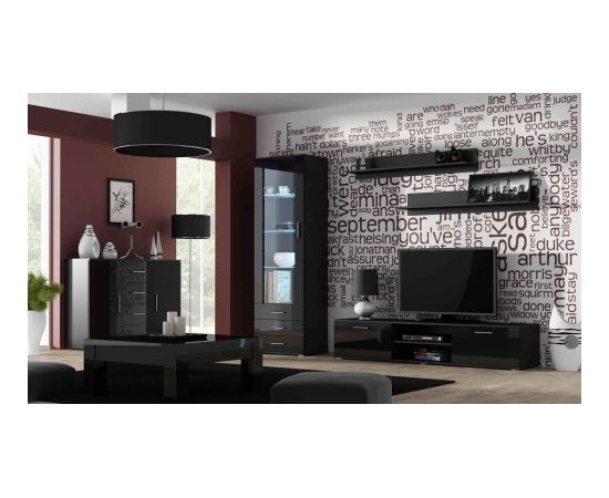 Cama Meble Cama display cabinet SOHO S1 black/black gloss