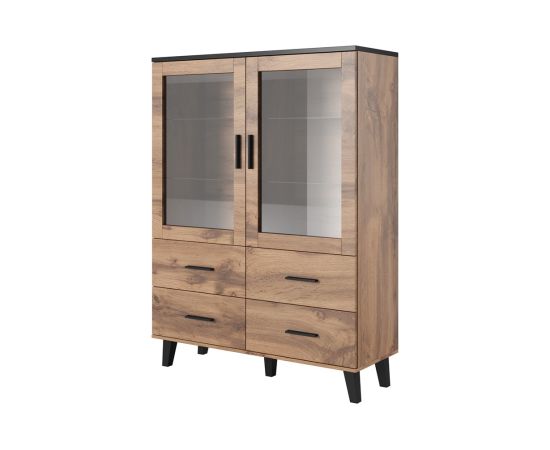 Cama Meble Cama display cabinet LOTTA 2D4D wotan oak + mat black