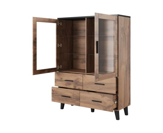 Cama Meble Cama display cabinet LOTTA 2D4D wotan oak + mat black