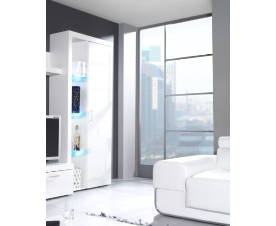 Cama Meble Cama high display cabinet SAMBA white/white gloss