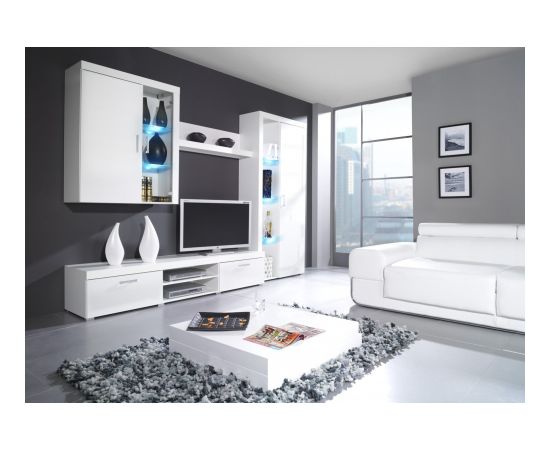 Cama Meble Cama high display cabinet SAMBA white/white gloss