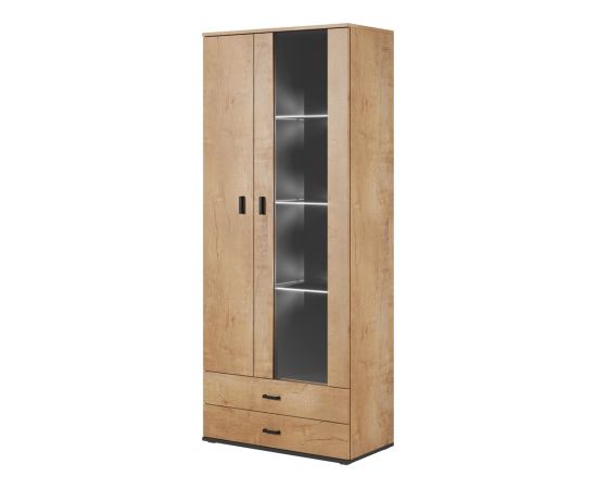 Cama Meble Cama display cabinet SOHO S6 2D2S lefkas oak/black