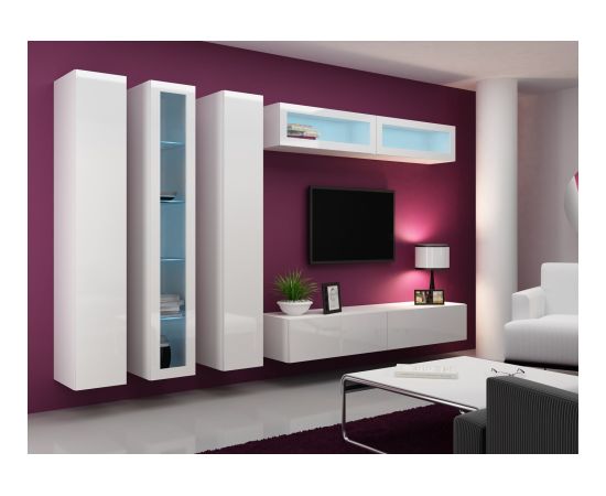 Cama Meble Cama Glass-case VIGO '180' 180/40/30 white/white gloss