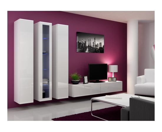 Cama Meble Cama Glass-case VIGO '180' 180/40/30 white/white gloss