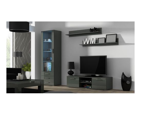 Cama Meble Cama display cabinet SOHO S1 grey/grey gloss