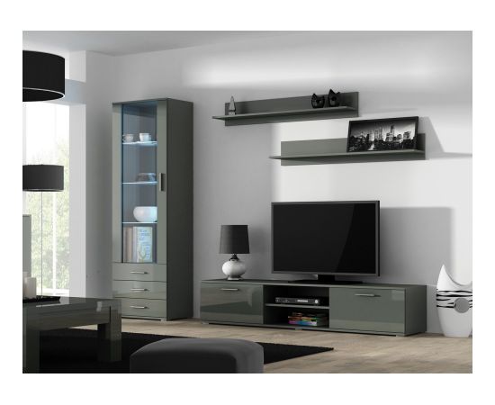 Cama Meble Cama display cabinet SOHO S1 grey/grey gloss