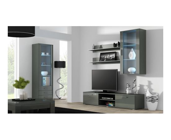 Cama Meble Cama display cabinet SOHO S1 grey/grey gloss