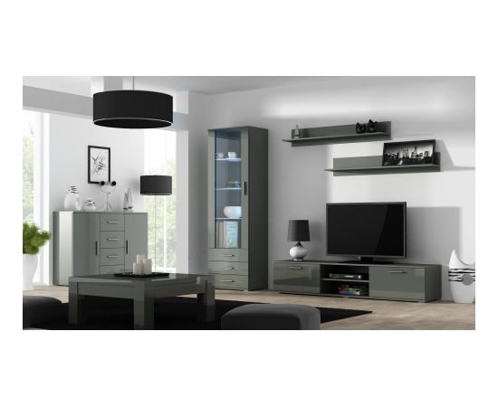 Cama Meble Cama display cabinet SOHO S1 grey/grey gloss