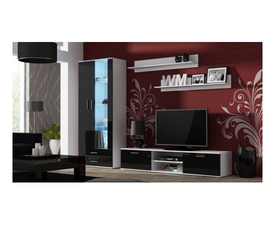 Cama Meble Cama display cabinet SOHO S6 2D2S white/black gloss