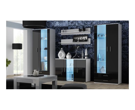 Cama Meble Cama display cabinet SOHO S6 2D2S white/black gloss