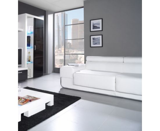 Cama Meble Cama high display cabinet SAMBA white/black gloss