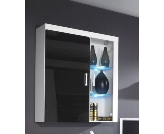 Cama Meble Cama hanging display cabinet SAMBA white/black gloss