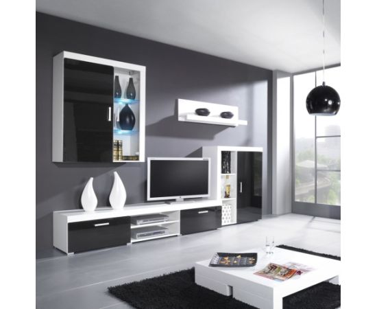 Cama Meble Cama hanging display cabinet SAMBA white/black gloss