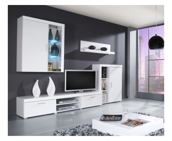 Cama Meble Cama hanging display cabinet SAMBA white/white gloss