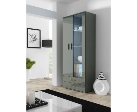 Cama Meble Cama display cabinet SOHO S6 2D2S grey/grey gloss