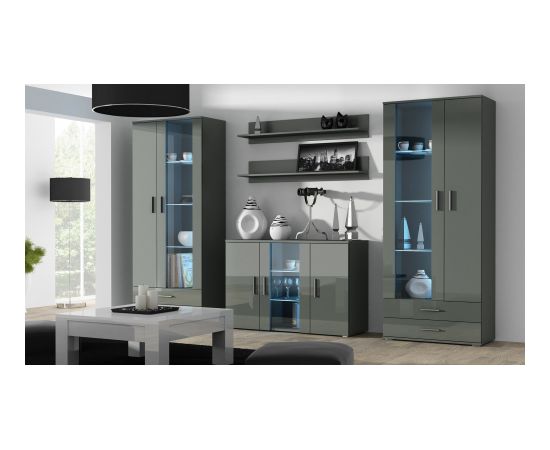 Cama Meble Cama display cabinet SOHO S6 2D2S grey/grey gloss