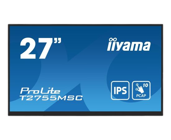 Monitor iiyama iiyama ProLite T2755MSC-B1 monitor komputerowy 68,6 cm (27") 1920 x 1080 px Full HD LED Ekran dotykowy Blad Czarny