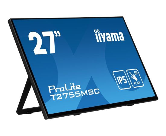 Monitor iiyama iiyama ProLite T2755MSC-B1 monitor komputerowy 68,6 cm (27") 1920 x 1080 px Full HD LED Ekran dotykowy Blad Czarny