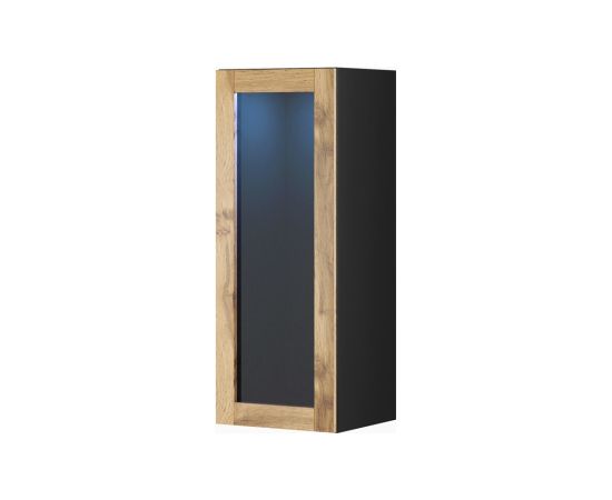 Cama Meble Cama cabinet VIGO "90" glass 90/35/32 black/wotan oak