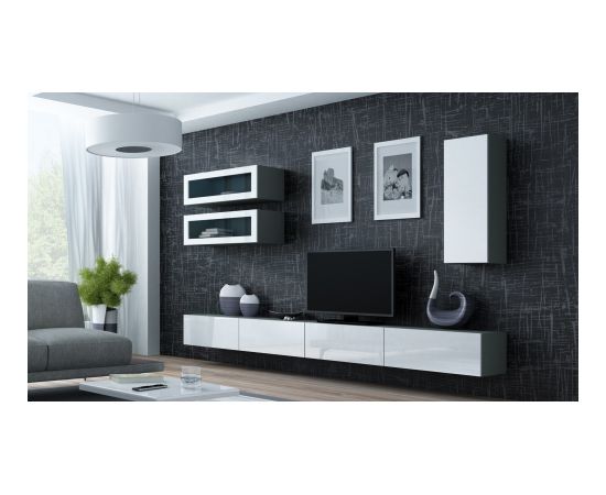 Cama Meble Cama Cabinet VIGO "90" glass 90/35/32 grey/white gloss