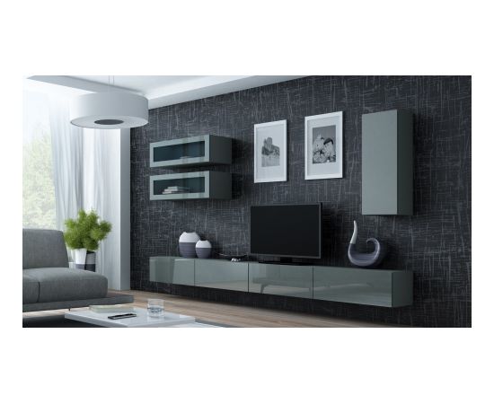 Cama Meble Cama Cabinet VIGO "90" glass 90/35/32 grey/grey gloss