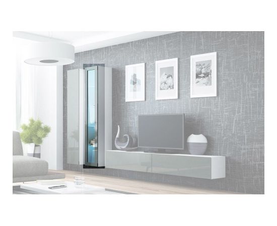 Cama Meble Cama Glass-case VIGO '180' 180/40/30 white/grey gloss