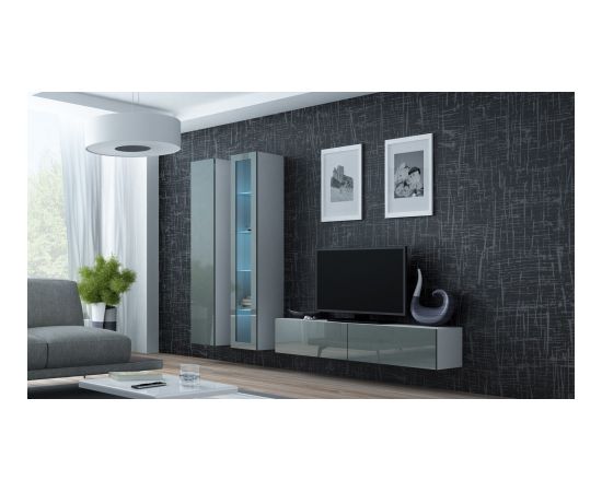 Cama Meble Cama Glass-case VIGO '180' 180/40/30 white/grey gloss