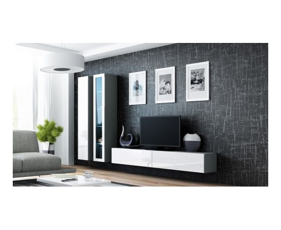 Cama Meble Cama Glass-case VIGO '180' 180/40/30 grey/white gloss