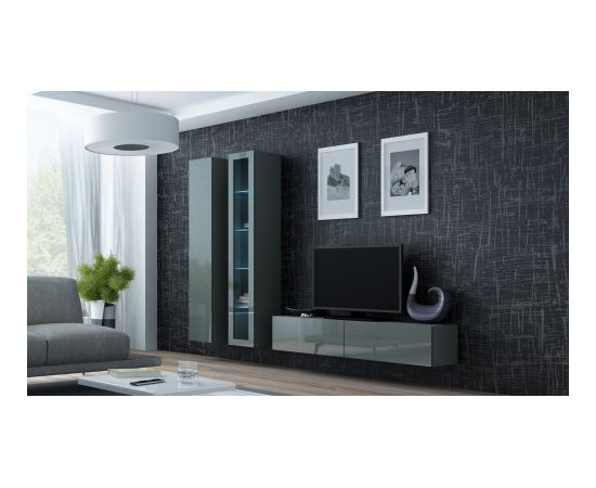 Cama Meble Cama Glass-case VIGO '180' 180/40/30 grey/grey gloss