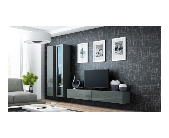 Cama Meble Cama Glass-case VIGO '180' 180/40/30 grey/grey gloss