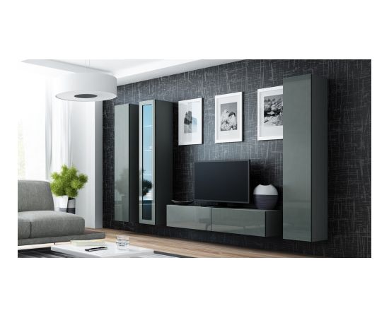 Cama Meble Cama Glass-case VIGO '180' 180/40/30 grey/grey gloss