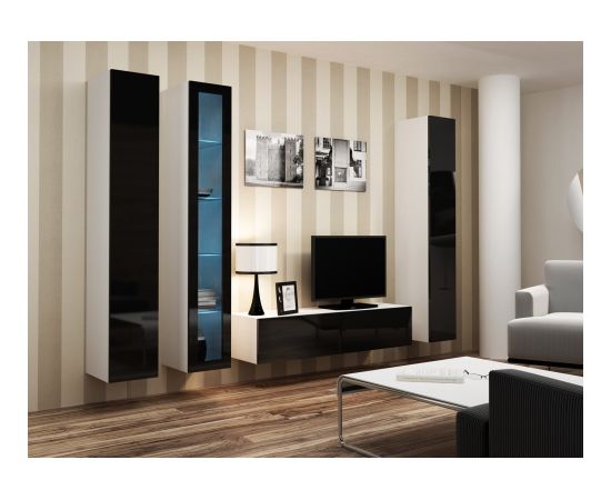 Cama Meble Cama Glass-case VIGO '180' 180/40/30 white/black gloss