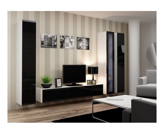 Cama Meble Cama Glass-case VIGO '180' 180/40/30 white/black gloss