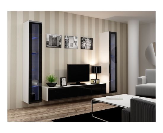 Cama Meble Cama Glass-case VIGO '180' 180/40/30 white/black gloss