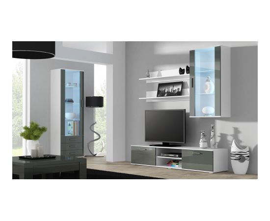 Cama Meble Cama hanging display cabinet SOHO white/grey gloss